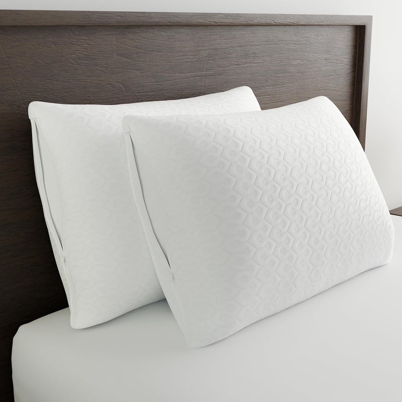 Aller-Ease AllerEase Platinum Allergy Defense Particles Proof Temperature Balancing Luxurious Plush Fabric Machine Washable Bedbug Bite Proof Durable Zippered Pillow Protector, King Size, White - Image 3
